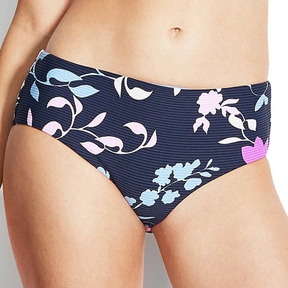 Seafolly Florence Indigo Mid-Rise Bikini Bottom NWOT - Picture 1 of 10
